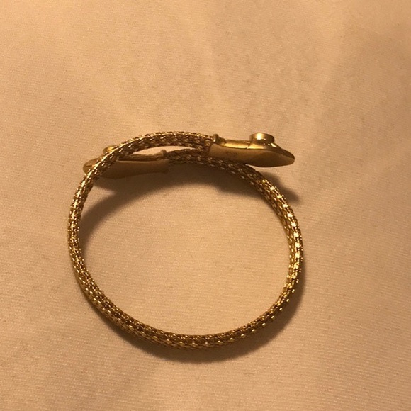 Double Headed Snake Coiled Bangle Bracelet - Picture 8 of 14